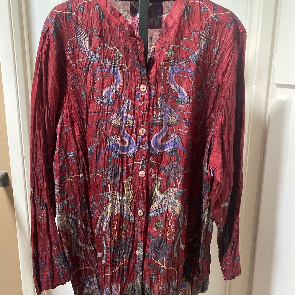 Citron Crinkle Linen blouse